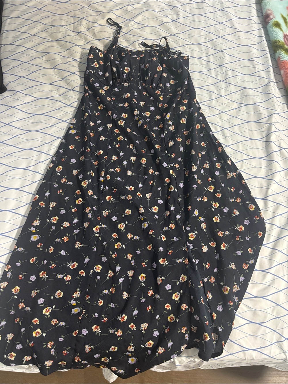 Black Floral Maxi Skirt - Women's Summer A-Line